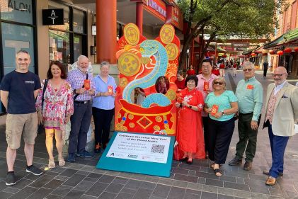 L R: Troy Harvey (Makerspace Adelaide), Yvonne Merendi (Coordinator, Grote Business Precinct), Franz Knoll (Barossa Fine Foods), Sarah Gallpen (Diverse City), Cathy Chong AM (President, Grote Business Precinct), Andrew Foo (Zero Latency VR Adelaide), Sue Cvijanovic (St Mary's College), Dr Tim...